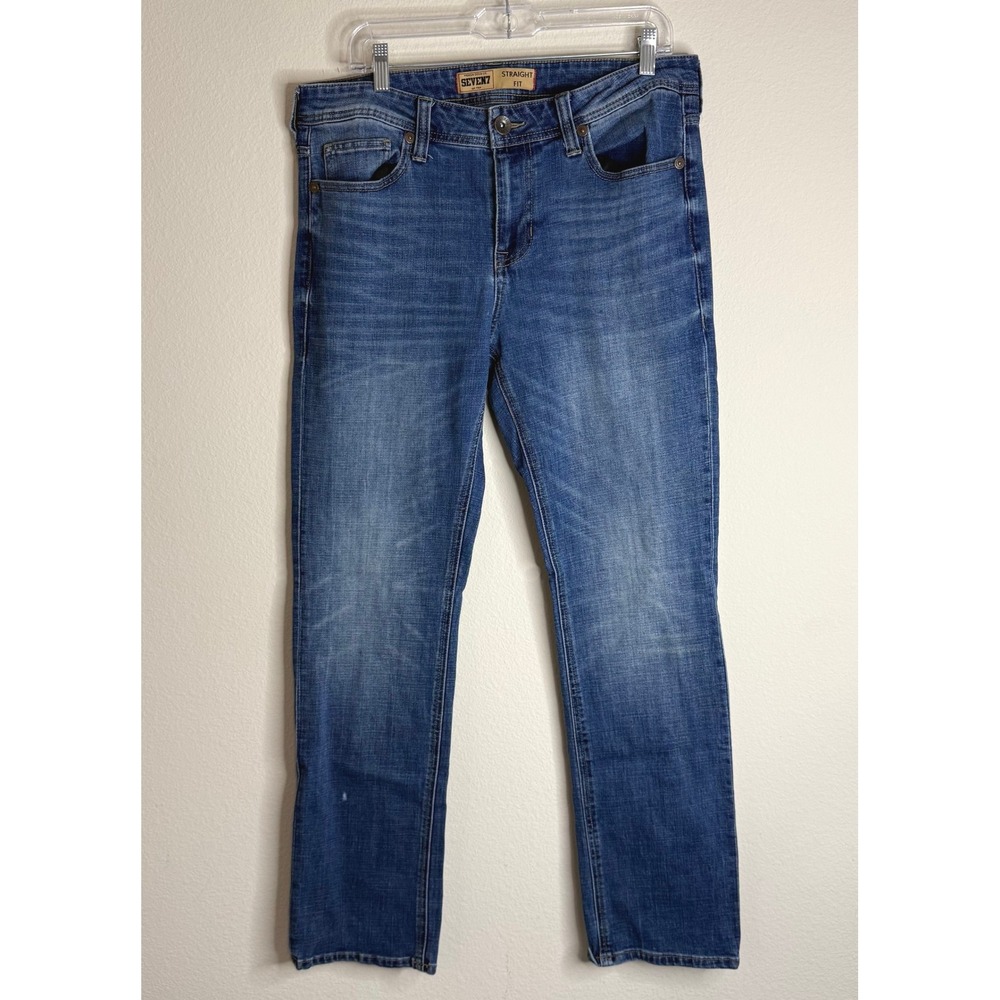 Seven7 Jeans Mens 32x32 Blue Straight Fit Premium Denim Stretch 1319B